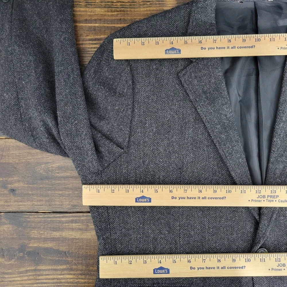 Merona Men's Tweed Sport‎ Coat Blazer Two Button Gray Herringbone Wool Blend 48R